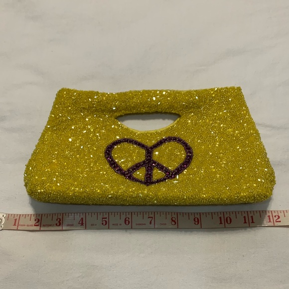 Moyno New York Vintage Yellow & Purple Sequins Beads Clutch Purse - Picture 9 of 12